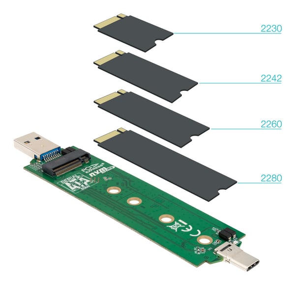 TooQ TQE-2240B drevkabinet SSD kabinet Sort M.2