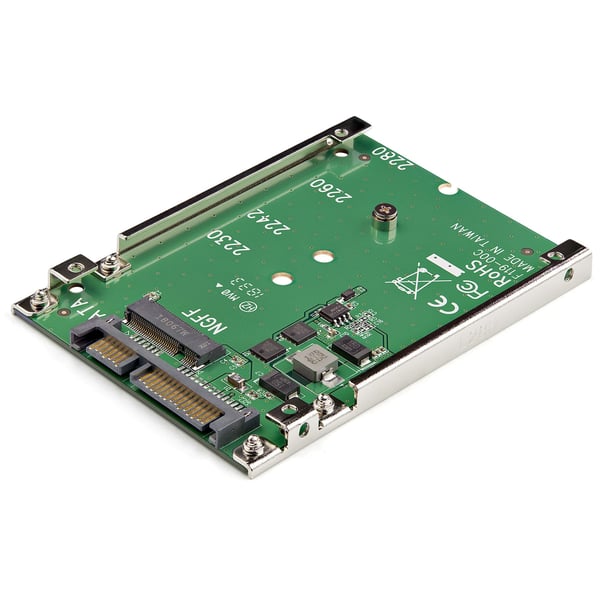 StarTech.com M.2 SATA SSD till 2,5-tums SATA-adapter, M.2 NGFF till SATA-omvandlare, fäste med öppen ram, 7 mm högt, M2-hårddiskadapter - ej kompatibel med NVMe