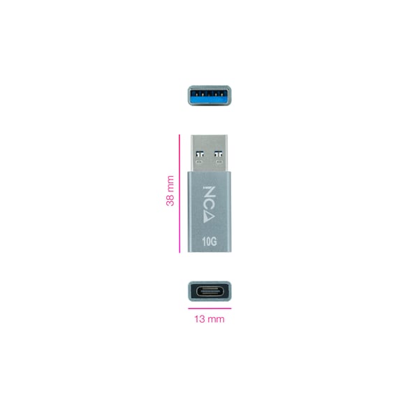 Nanocable 10.02.0013 kabel kønsskifter USB A Grå