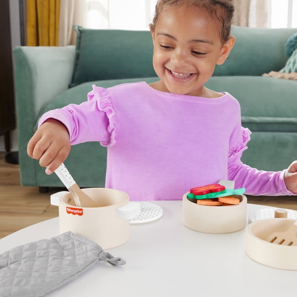 Fisher-Price Wooden Pots and Pans Set