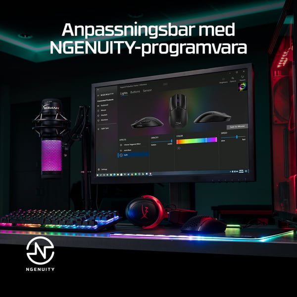HyperX Pulsefire Haste 2 – trådlös gaming-mus (svart)