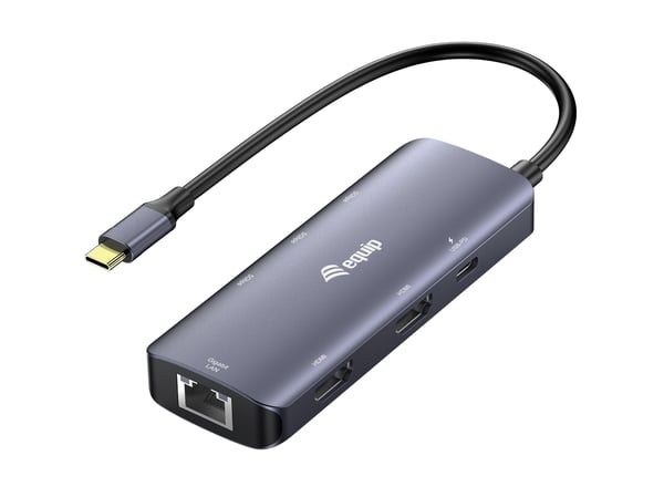Equip 133501 dockningsstationer för bärbara datorer Kabel USB 3.2 Gen 1 (3.1 Gen 1) Type-C Grå