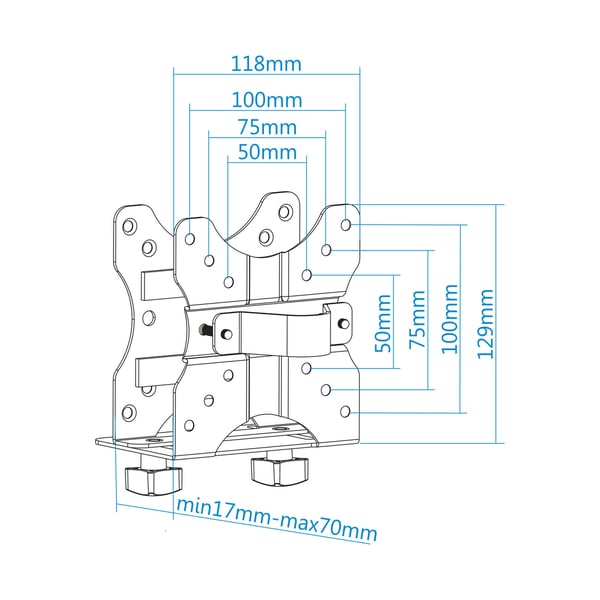 TooQ TCCH0001-B All-in-one tietokoneen /työaseman kiinnitys & teline 5 kg Musta