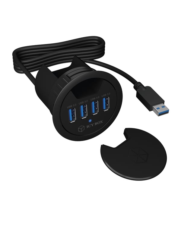 ICY BOX IB-HUB1403 USB 3.2 Gen 1 (3.1 Gen 1) Type-A 5000 Mbit/s Svart