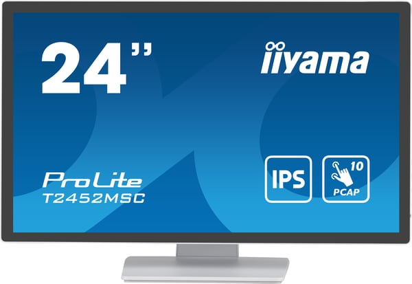 iiyama ProLite T2452MSC-W1 computerskærm 61 cm (24") 1920 x 1080 pixel Fuld HD LCD Berøringsskærm Multibruger Hvid