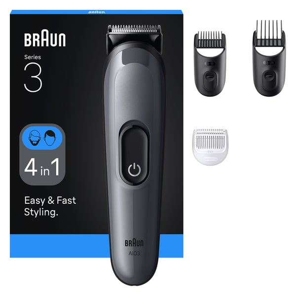 Braun AIO3500 skägg/hår trimmer Svart, Grå 14 Nickel-metallhydrid (NiMH)