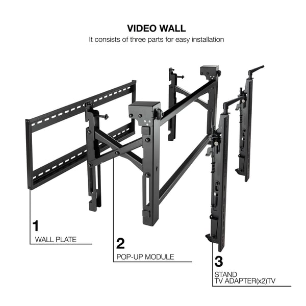 TooQ TQVW5470T kyltin näyttökiinnike 177,8 cm (70") Musta