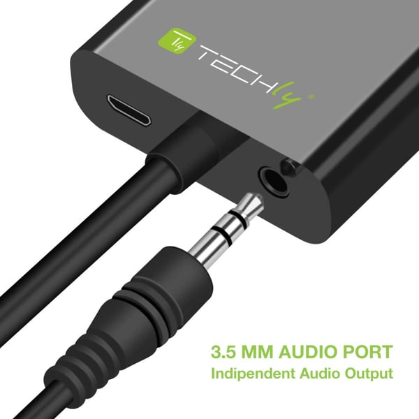 Techly HDMI - VGA+3.5mm+Micro USB B M/F 0,15 m Sort