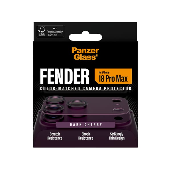 PanzerGlass ® Fender Camera Protector Dark Cherry iPhone 2026 Pro Max Kirkas näytönsuoja 1 kpl