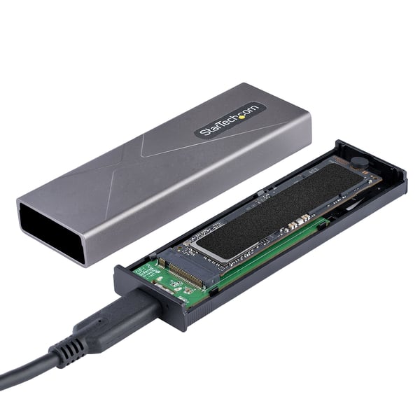 StarTech.com USB-C 10Gbps till M.2 NVMe eller M.2 SATA SSD-kabinett, Verktygsfritt M.2 PCIe/SATA NGFF SSD En