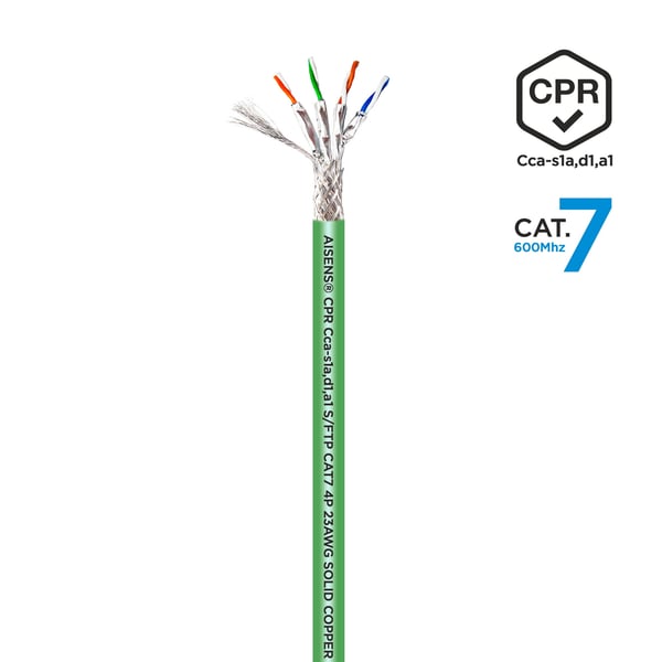 AISENS A146-0667 netværkskabel Grøn 305 m Cat7 SF/UTP (S-FTP) Rund