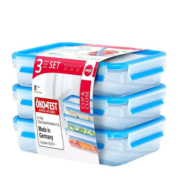 EMSA 515645 enhed til madopbevaring Rektangulær Kasse 1,2 L Transparent 3 stk