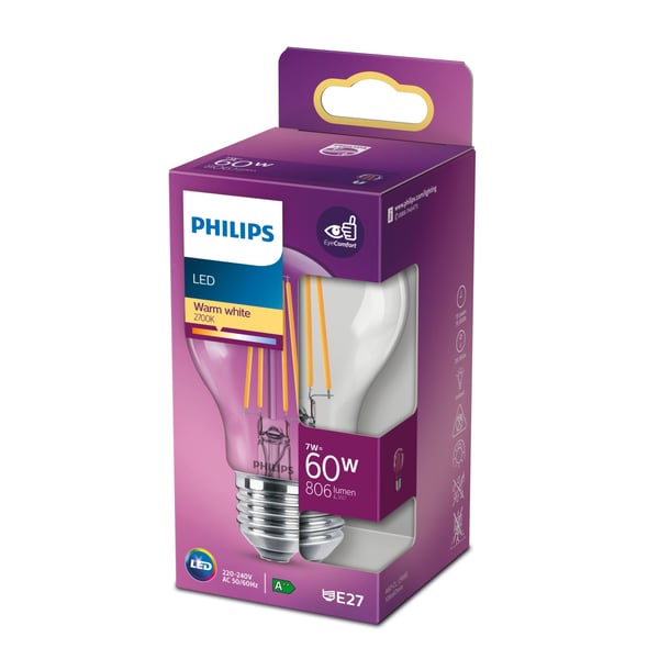 Philips Hehkulankalamppu, kirkas 60 W A60 E27