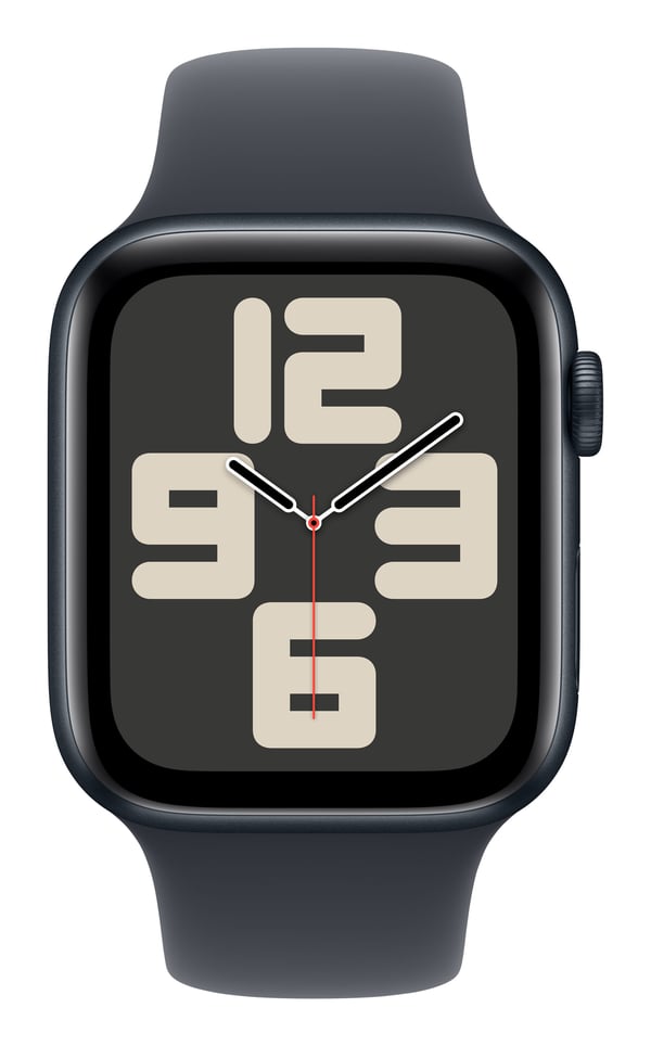 Apple Watch SE OLED 44 mm Digital 368 x 448 pixel Berøringsskærm Sort Wi-Fi GPS (satellit)