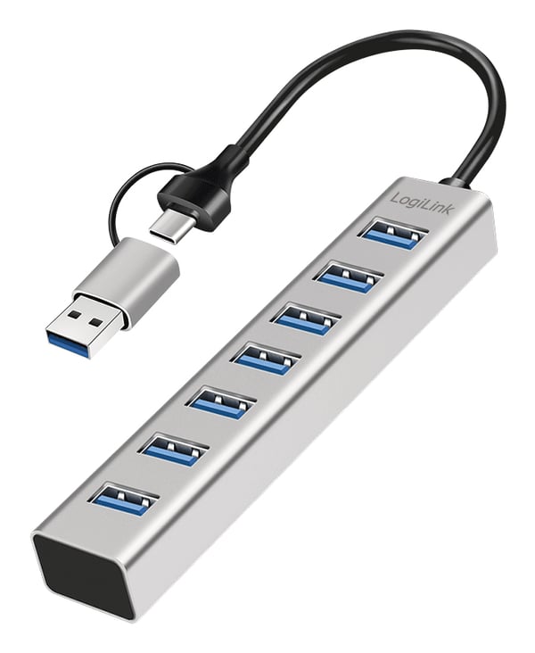 LogiLink UA0441 interface hub USB 3.2 Gen 1 (3.1 Gen 1) Type-A + Type-C 5000 Mbit/s Grå