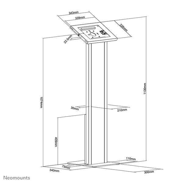 Neomounts FL15-750WH1 ställ och skyddsskal för surfplattor Vit 27,9 cm (11")