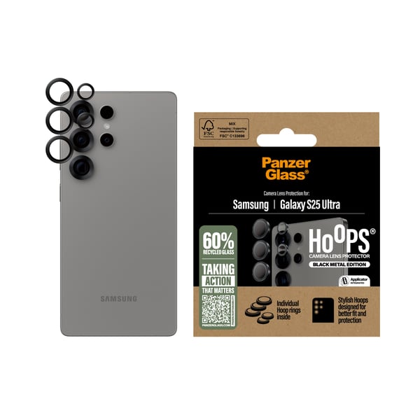PanzerGlass ® Hoops® Kameralinsebeskytter Sort Samsung Galaxy S25 Ultra
