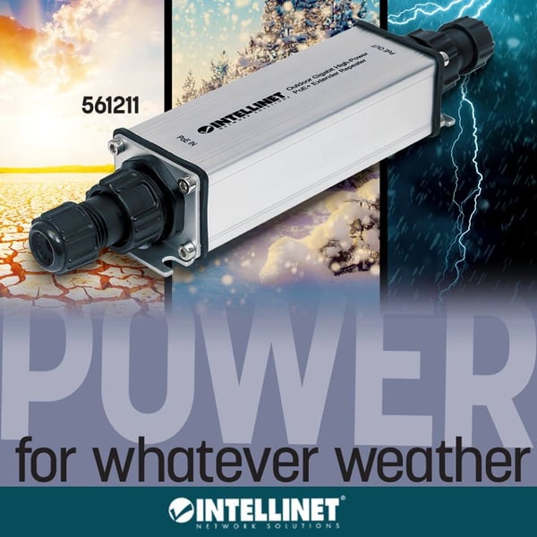Intellinet Outdoor Gigabit High-Power PoE+ Extender Repeater