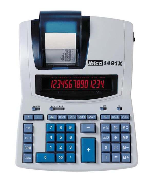 Rexel Bordregnemaskine med termisk print Ibico 1491X Professional 14-cifre