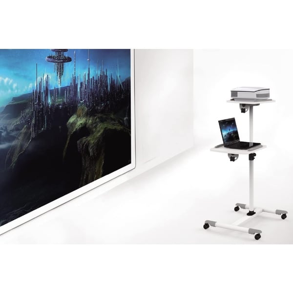 Techly ICA-TB TPM-6 multimedialaitteiden kärry ja teline Valkoinen Multimediavaunu