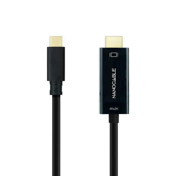 Nanocable 10.15.5133 videokabeladapter 3 m USB Type-C HDMI Typ A (standard) Svart