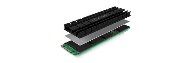 ICY BOX IB-M2HS-701 M.2 NVMe SSD Køleplade/køler Sort 1 stk