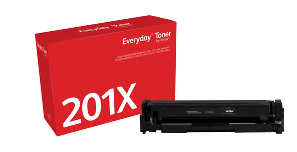 Everyday™ Mustavalko Toner by Xerox compatible with HP 201X (CF400X), High capacity Everyday™ Mustavalko Toner by Xerox compatible with HP 201X (CF400X), High capacity