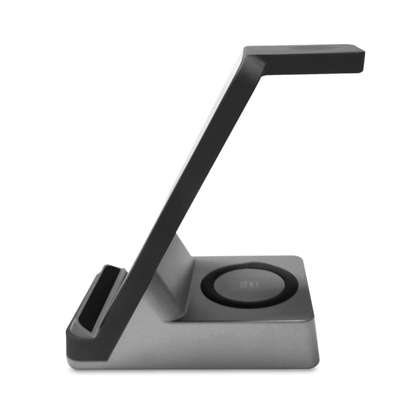 Celly WLSTAND3IN1BK mobilladdare Digitalkamera, Spelkontroller, Hörlurar, Mobiltelefon, Powerbank, Smartphone, Smartwatch, Surfplatta, Klocka, Kroppsburen teknik Grå AC Trådlös laddning inomhus