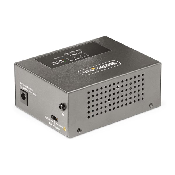 StarTech.com Multi-Gigabit PoE++-injektor med 4 portar, 5/2,5/1G Ethernet (NBASE-T), PoE/PoE+/PoE++ (802.3af/802.3at/802.3bt), 160 Watts effektbudget, monterbar på vägg/DIN-skena, ej hanterad