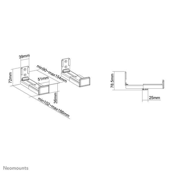Neomounts AWL29-550BL1 TV-kiinnikkeen lisävaruste