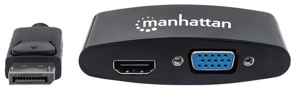 Manhattan 152587 videokabel adapter 0,16 m DisplayPort HDMI/VGA Sort