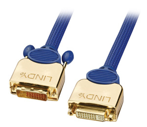 Lindy DVI-D Premium Gold Dual Link 2.0m DVI-kaapeli 2 m Sininen