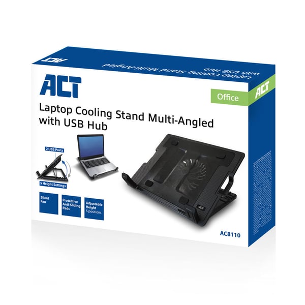 ACT AC8110 Notebook-kølepude 43,9 cm (17.3\") 1000 omdr./min. Sort (AC8110)