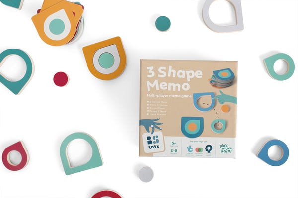 BS Toys 3 Shape Memo Brætspil Gåde