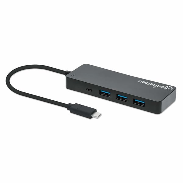 Manhattan 168410 gränssnittshubbar USB Type-C 5000 Mbit/s Svart