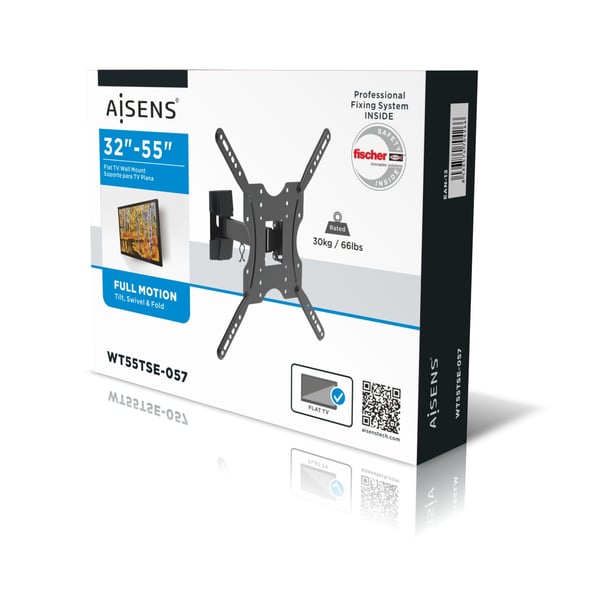 AISENS WT55TSE-057 skærmbeslag og -stativer 139,7 cm (55") Væg Sort