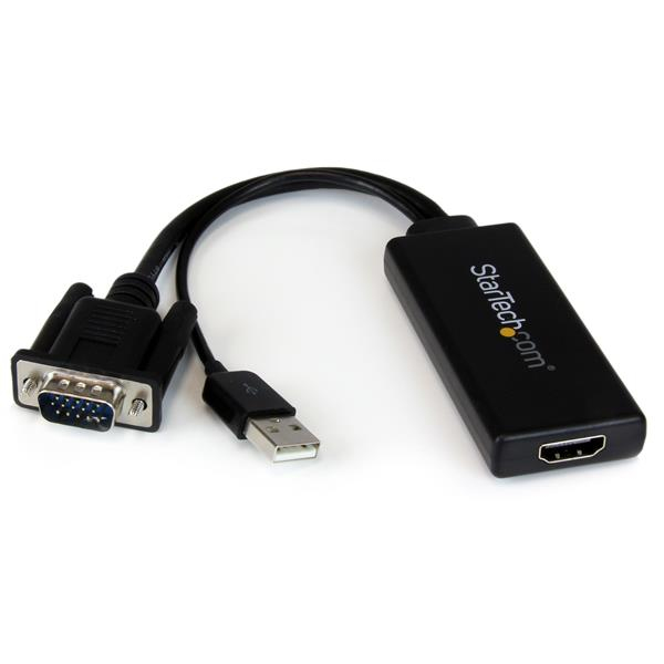 StarTech.com VGA til HDMI-adapter med USB-lyd og -strøm - Mobil VGA til HDMI-konverter StarTech.com VGA til HDMI-adapter med USB-lyd og -strøm - Mobil VGA til HDMI-konverter