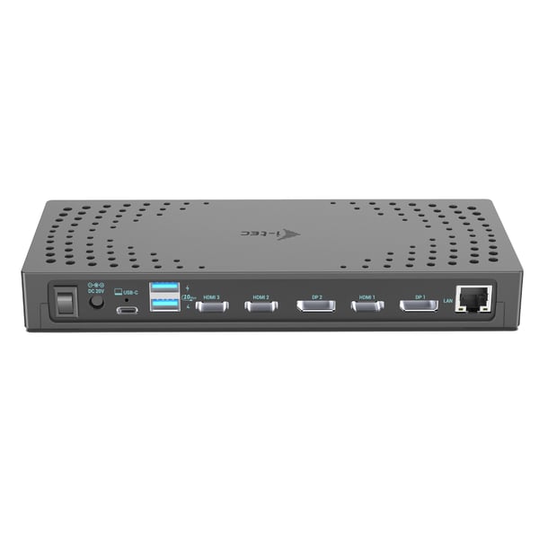 i-tec CATRIPLE4KDOCKPD2 kannettavien tietokoneiden telakka ja porttitoistin Langallinen USB 3.2 Gen 2 (3.1 Gen 2) Type-C Harmaa