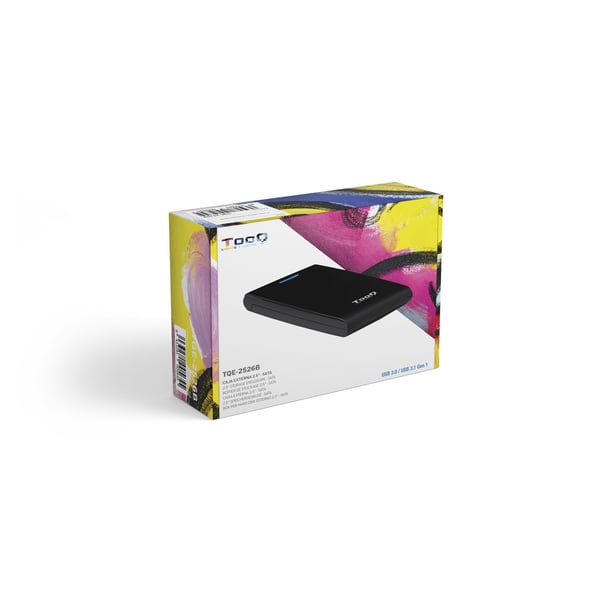 TooQ TQE-2526B Hölje för lagringsenheter HDD-hölje Svart 2.5" USB-ström