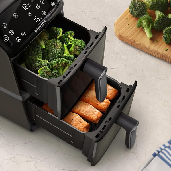 Philips 4000 series NA460/00 fritös Dubbel 10 l Fristående 2750 W Varmluftsfritös Svart, Grå