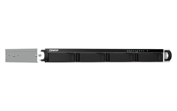 QNAP TS-464eU NAS Stativ (1U) Intel® Celeron® N5095 8 GB DDR4 0 TB QNAP Turbo System Aluminium, Sort