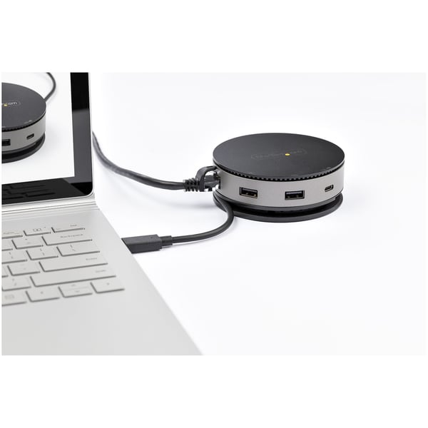 StarTech.com DKT31CHDVCM kannettavien tietokoneiden telakka ja porttitoistin Langallinen USB 3.2 Gen 2 (3.1 Gen 2) Type-C Musta, Harmaa