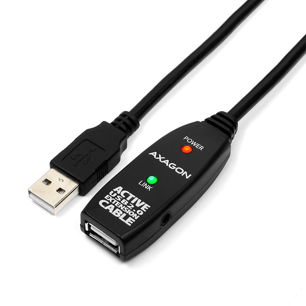Axagon ADR-210 USB-kabel USB 2.0 10 m USB A 0,48 Gbit/sek. Sort