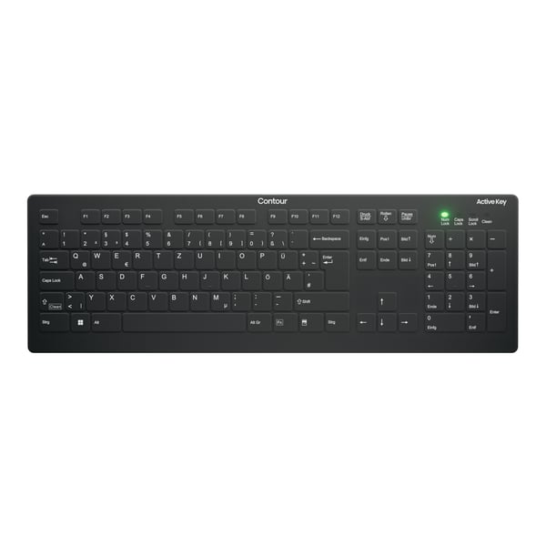 CHERRY AK-C8112 tastatur RF trådløst QWERTZ Tysk Sort