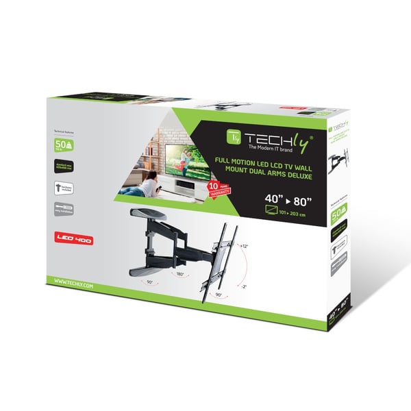 Techly ICA-PLB 172L TV-kiinnike 2,03 m (80") Musta