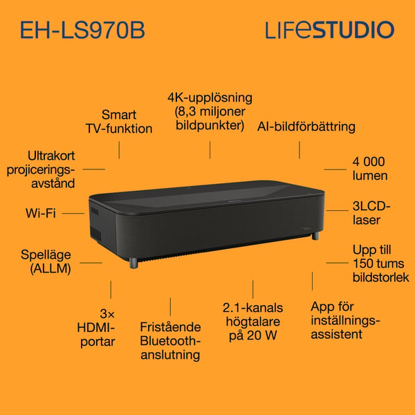 Epson Lifestudio Grand Plus EH-LS970B – svartmetallic