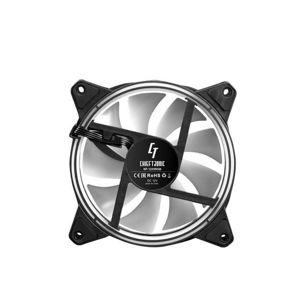 Chieftec NF-1225RGB kylsystem för dator Datorväska Fan 12 cm Svart 1 styck