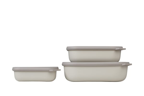 Mepal Cirqula Skåluppsättning 2 l Rektangel Polypropylen (PP), Termoplastisk elastomer (TPE) Vit 3 styck
