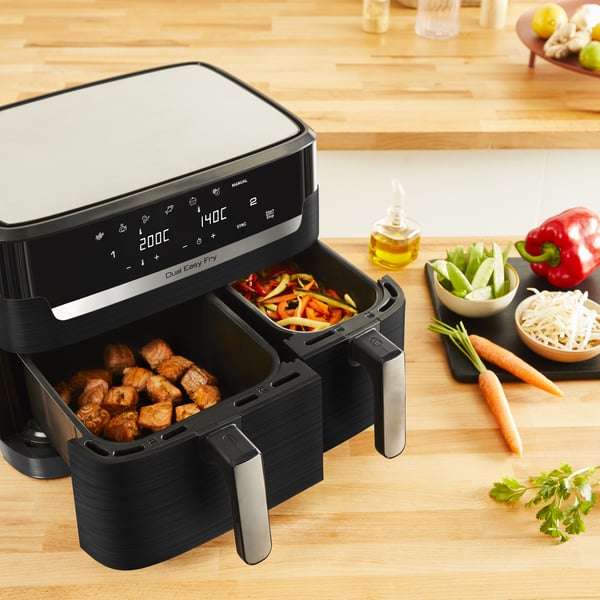 Tefal Dual Easy Fry & Grill EY9018 Kaksois 8,3 L Erillinen Kuumakiertoilmakypsennin Musta