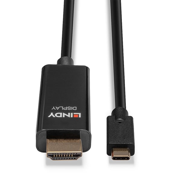 Lindy Adapterkabel - USB-C hane till HDMI hane - 5 m - skärmad - Svart - rund, aktiv C